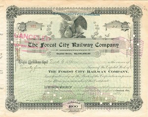 Forest City Railway Co. - Stock Certificate